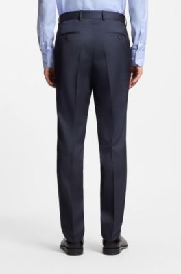 Traje regular fit de dos piezas en lana y seda, Celeste