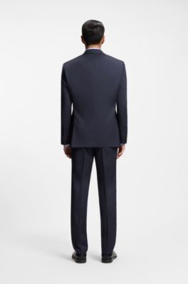 Two-piece regular-fit suit in virgin wool and silk, Light Blue