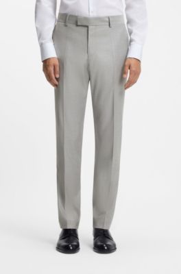 Traje slim fit de dos piezas en mezcla de lana, Plata