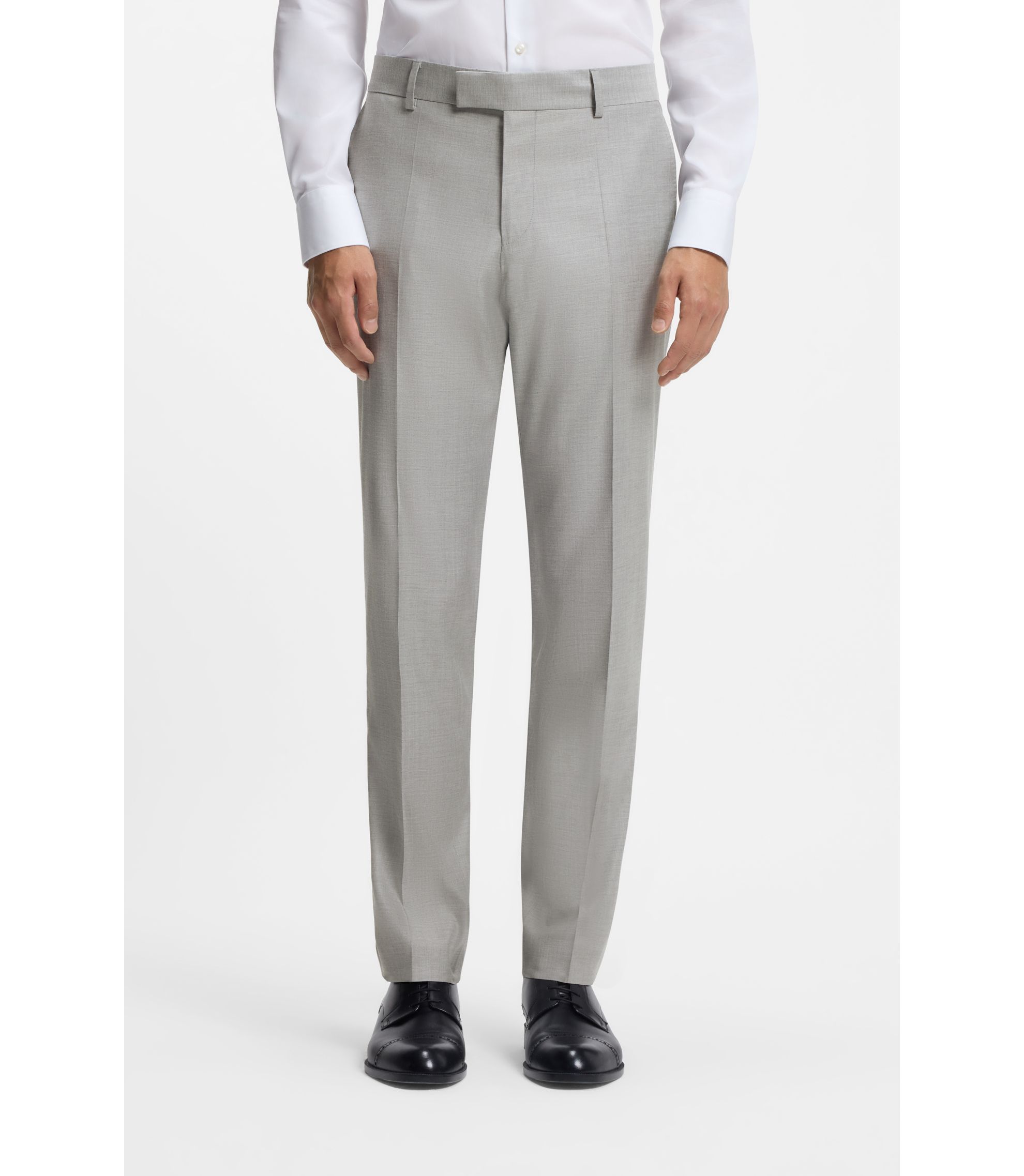 Costume Homme Hugo Boss 44 L - Veste Gris Médaillé - Laine - Coupe Régulière - Neuf Avec étiquettes