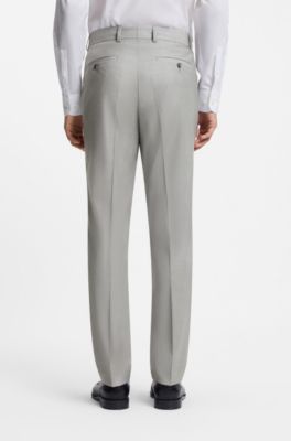 Traje slim fit de dos piezas en mezcla de lana, Plata