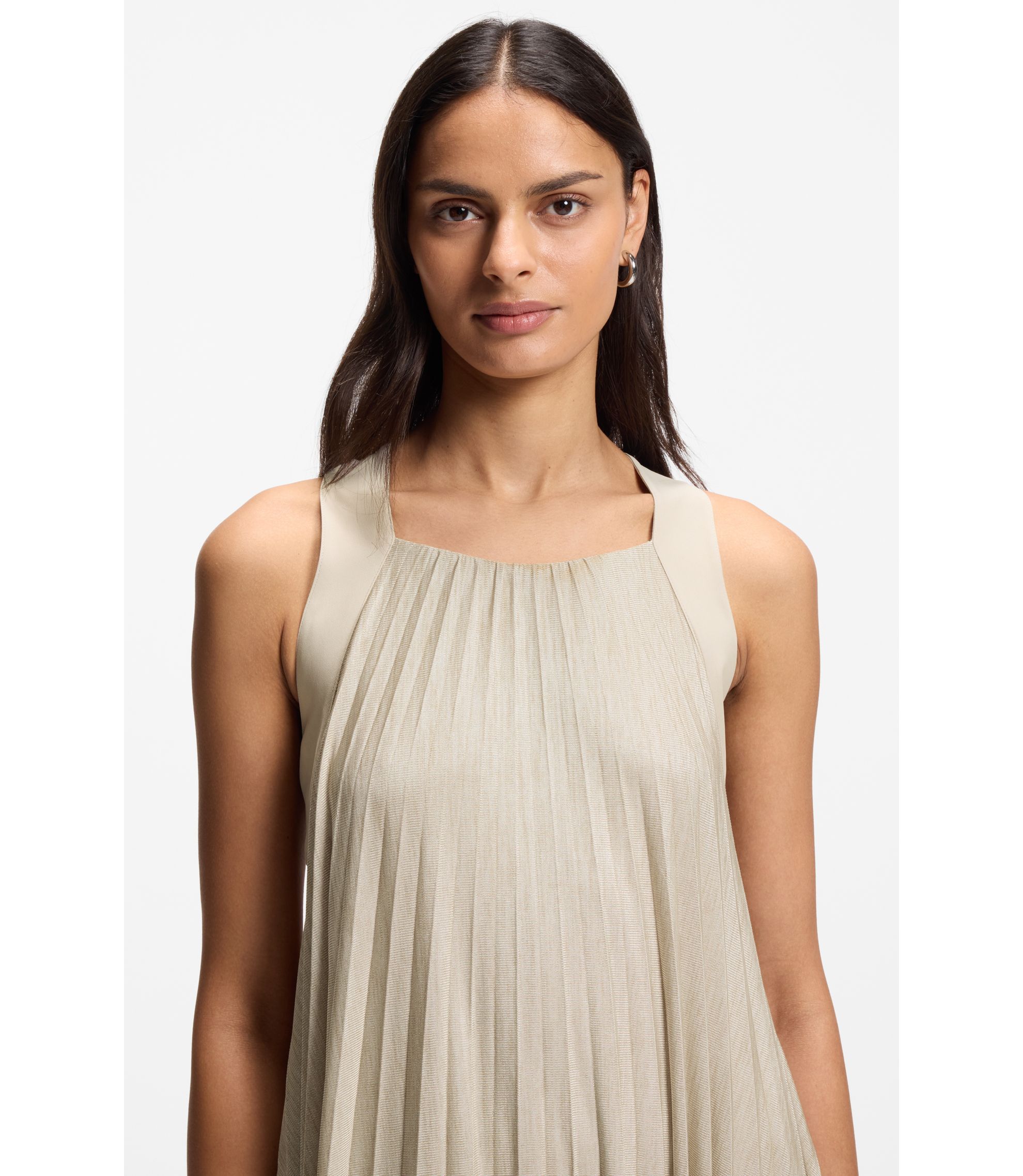 boss pleated dress Hugo Boss Diconica Pleated Dress In Teal