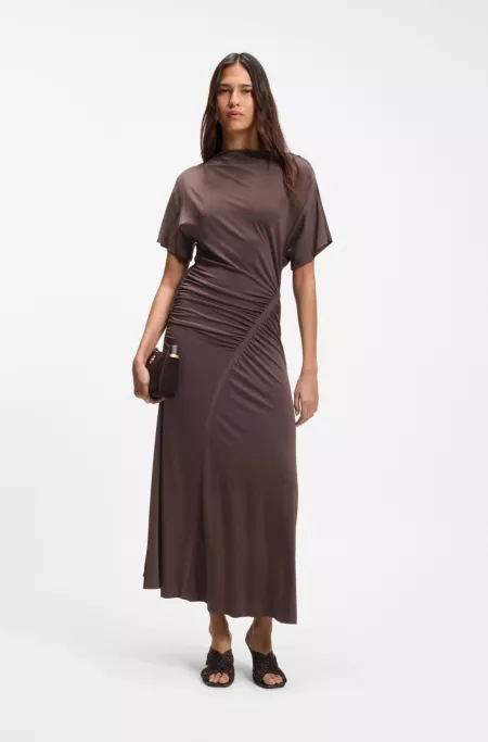 Gathered-detail dress in a slim fit