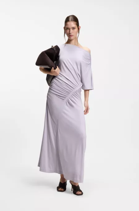 Gathered-detail dress in a slim fit