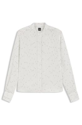 Blusa regular fit con raya quebrada, Blanco