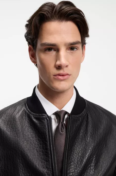 Jacquard-pattern tie in silk