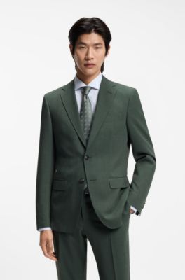 Washable slim-fit jacket in stretch cloth, Light Green
