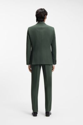 Washable slim-fit jacket in stretch cloth, Light Green