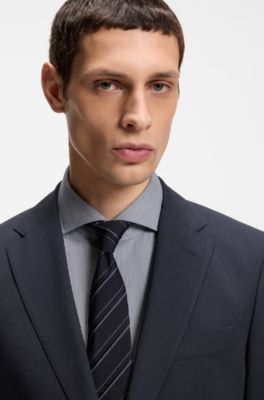 Washable slim-fit jacket in stretch cloth, Light Blue