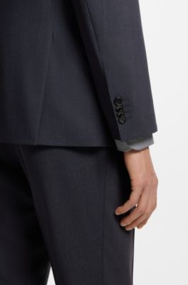 Blazer slim fit en tejido el&aacute;stico lavable, Celeste