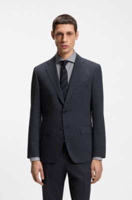 Blazer slim fit en tejido el&aacute;stico lavable, Celeste