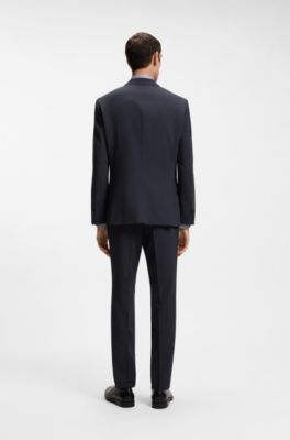 Washable slim-fit jacket in stretch cloth, Light Blue