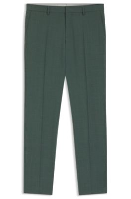 Washable slim-fit trousers in stretch cloth, Light Green