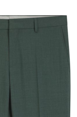 Washable slim-fit trousers in stretch cloth, Light Green