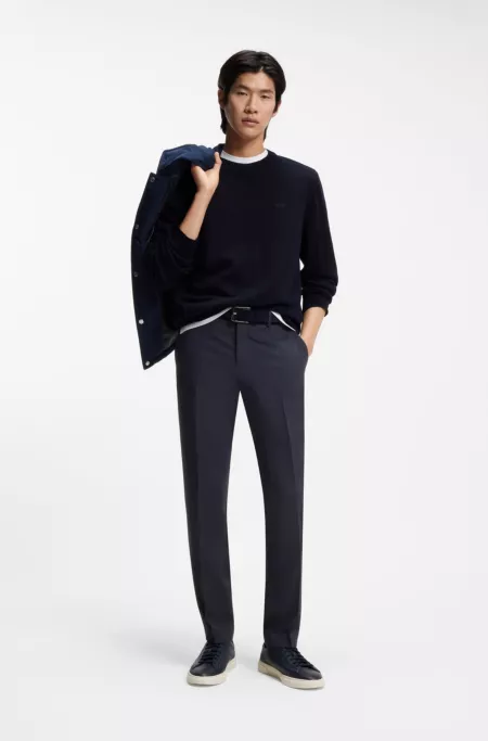 Washable slim-fit trousers in stretch cloth