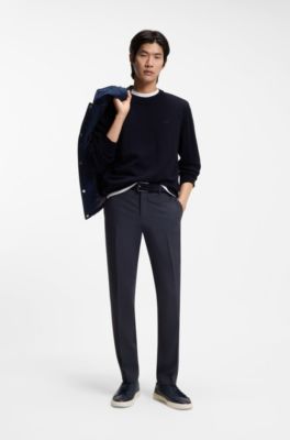 Washable slim-fit trousers in stretch cloth, Light Blue