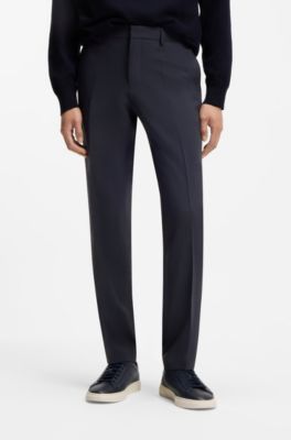 Washable slim-fit trousers in stretch cloth, Light Blue