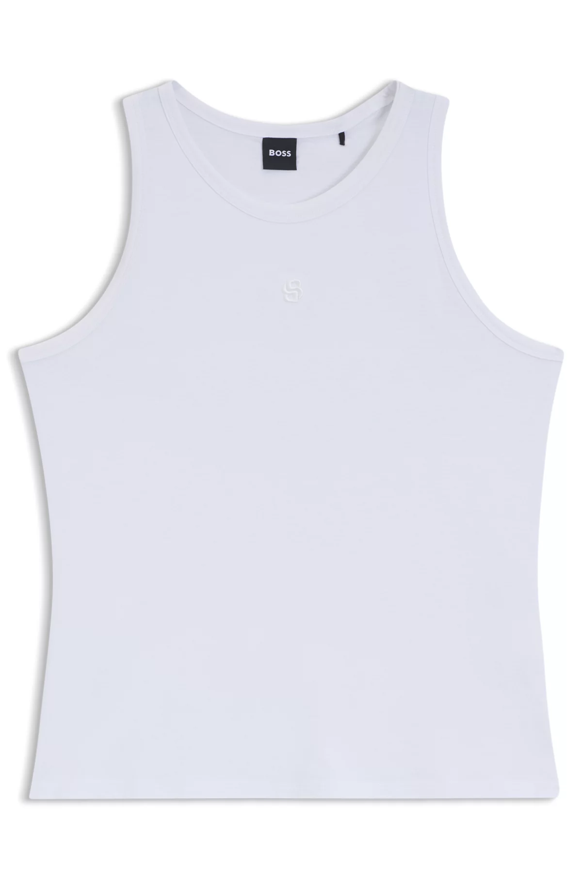 Débardeur Slim en coton, en modal et en soie, Blanc