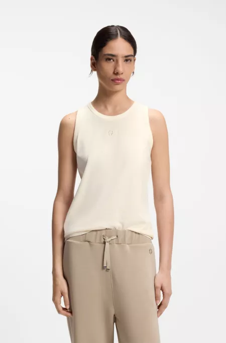 Slim-fit tank top in cotton, modal, and silk