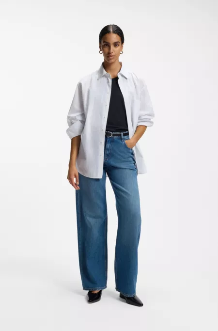 Slim-fit tank top in cotton, modal, and silk