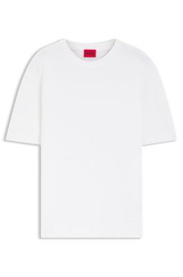 Jersey de punto de rejilla de algod&oacute;n, Blanco