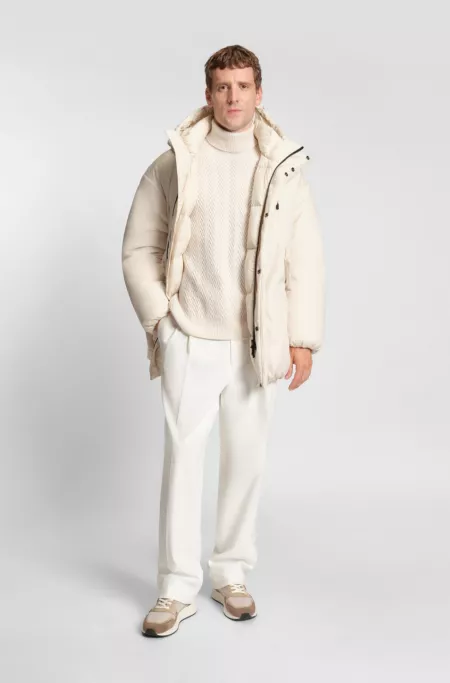 Relaxed-fit trousers in mercerised stretch cotton