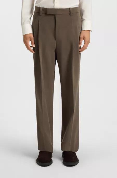 Relaxed-fit trousers in mercerised stretch cotton