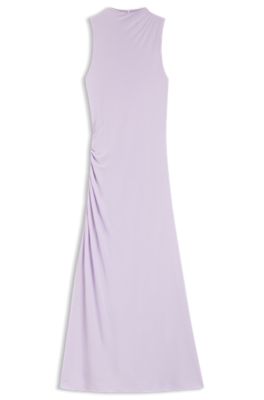 Slim-fit jersey dress with gathered details, Light Purple