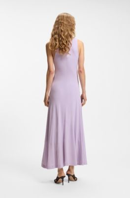 Slim-fit jersey dress with gathered details, Light Purple