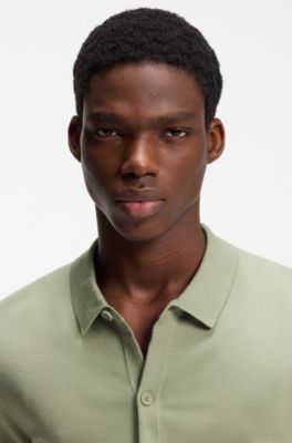 Regular-fit shirt with knitted structure, Light Green