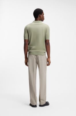Regular-fit shirt with knitted structure, Light Green