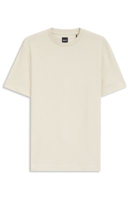 Camiseta de algod&oacute;n mercerizado con monogramas en jacquard, Blanco