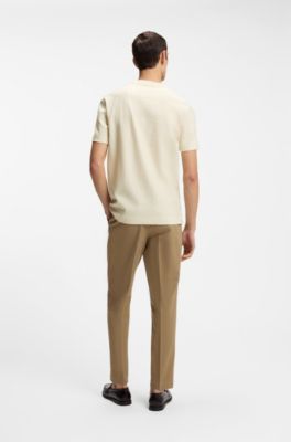 Camiseta de algod&oacute;n mercerizado con monogramas en jacquard, Blanco