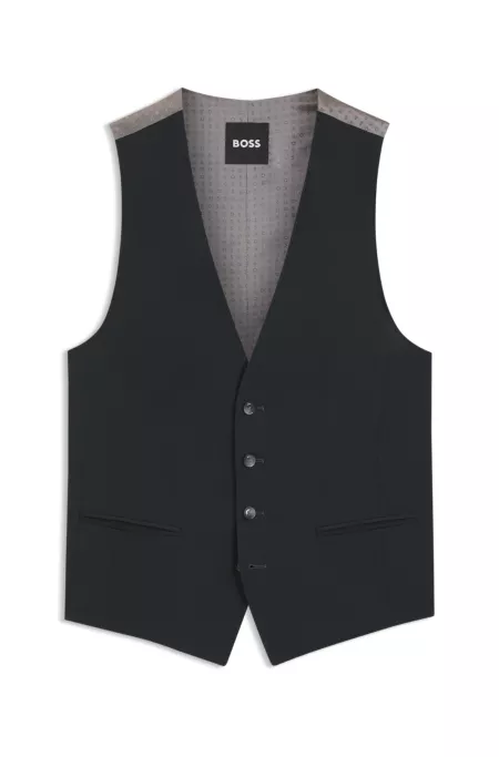 Melange slim-fit waistcoat in a wool blend