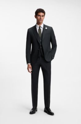 Chaleco slim fit en mezcla de lana jaspeada, Cal