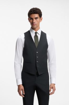Chaleco slim fit en mezcla de lana jaspeada, Cal