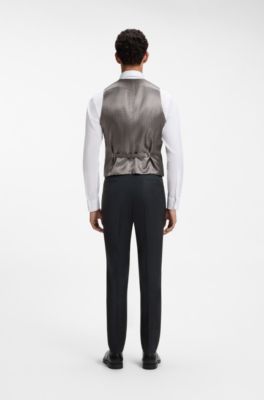 Chaleco slim fit en mezcla de lana jaspeada, Cal