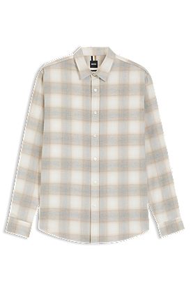 Checked relaxed-fit shirt in cotton flannel