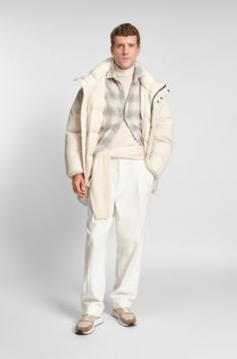 Checked relaxed-fit shirt in cotton flannel, White