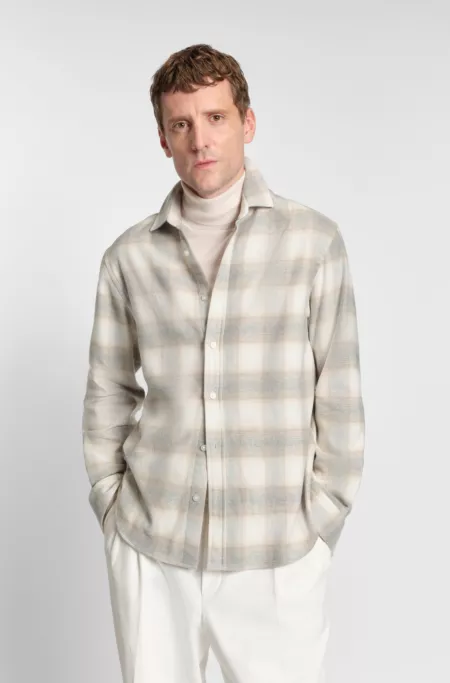 Checked relaxed-fit shirt in cotton flannel