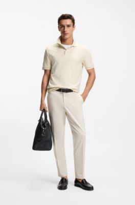 Monogram-jacquard polo shirt in cotton, White