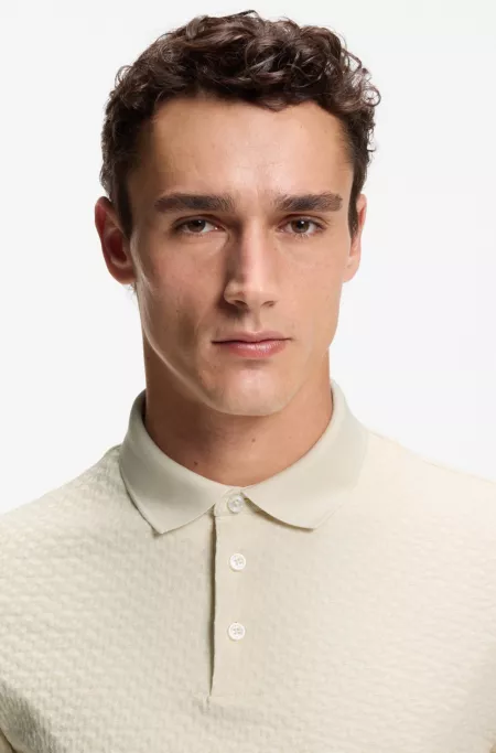 Monogram-jacquard polo shirt in cotton