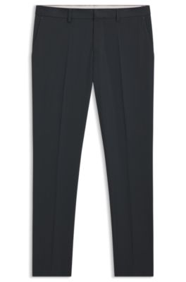 Pantalones slim fit en mezcla de lana el&aacute;stica jaspeada, Cal