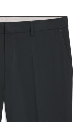 Pantalones slim fit en mezcla de lana el&aacute;stica jaspeada, Cal