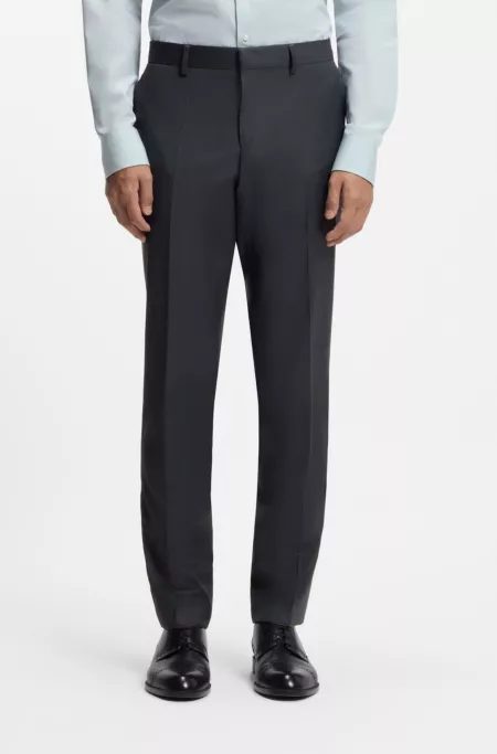 Melange slim-fit trousers in a wool blend