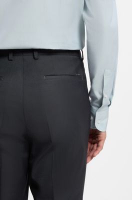 Melange slim-fit trousers in a wool blend, Light Green