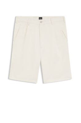 Relaxed-fit shorts in cotton twill, White