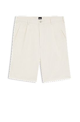 Shorts relaxed fit de sarga de algodón