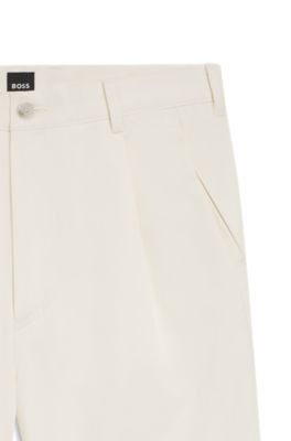 Relaxed-fit shorts in cotton twill, White
