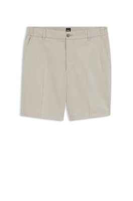 Stretch-cotton shorts in a modern fit, Light Beige